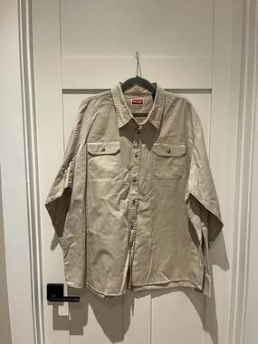 Wrangler Premium Men's Shirt Casual Long Sleeve Button Down 2 Pocket size 2XL